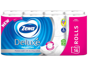 Туалетний папір Zewa Deluxе, 3х шаровий, білий (ціна за упаковку 16шт)