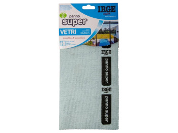 Салфетка Irge Super, микрофибра и полиуретан, для стекла и зеркал, 30×30см, цвет серый