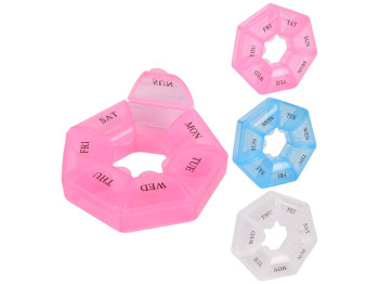 Таблетница Неделька, 1р/день, 7 отделений, пластик, 8,5×2см (цена за 1шт)