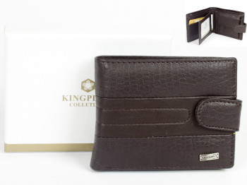 Кошелек мужской кожзам., коричневый "Kingplum"