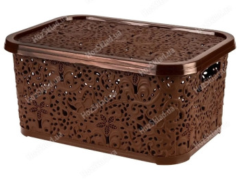 Корзинка R plastic Ажур, 6л, 28,5x20,5x12,5см, коричневая, 30605