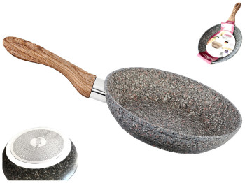 Сковорода без крышки Benson, алюминий, гранитное антипригарное покрытие, 28см (индукция)