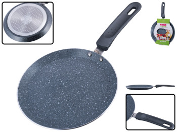 Сковорода для блинов алюминиевая Kamille с мраморным покрытием, индукционное дно D22см