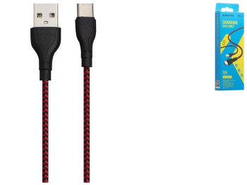 Кабель USB Borofone BX39 Beneficial Type-C М'ята упаковка, Чорно-Червоний