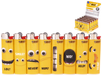 Зажигалка Bic "Желтые мимы" slim (цена за 1 шт)