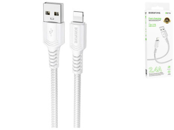 Кабель USB Borofone BX116 Lightning 2.4A, 1м, цвет белый