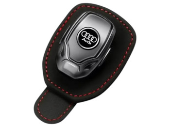 Держатель для очков и банковских карт Audi, кожа, цвет чёрный