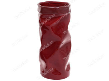 Ваза Иллюзия, 24,5см, цвет - бордо глянец с матовым ободком