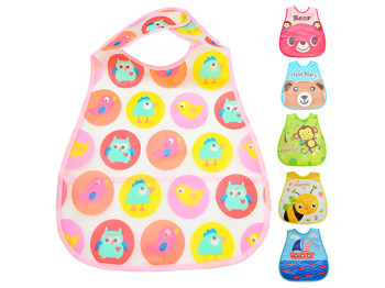 Слюнявчик детский ПВХ на кнопках 40х27см