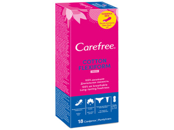Прокладки ежедневные Сarefree Flexiform Fresh с ароматом свежести 18шт