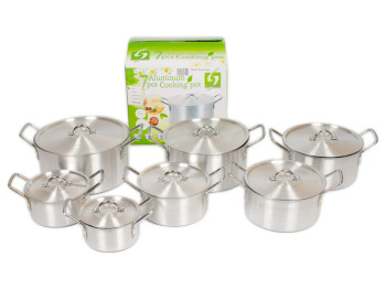 Кастрюли алюминиевые 14, 16, 18, 20, 22, 24, 26см (цена за набор 7шт) R93642