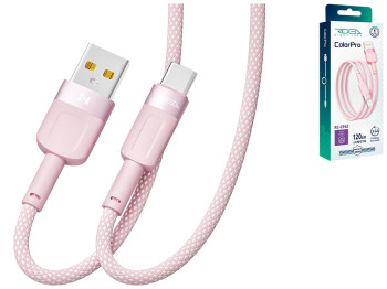 Кабель USB Ridea RC-CP43 ColorPro Type-C 3A 1,2м Цвет Розовый