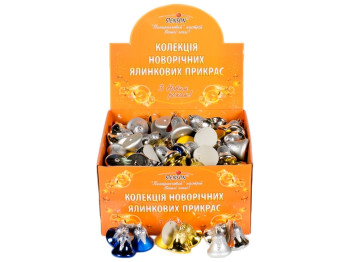 Ялинкові іграшки "Дзвіночки" 6см 3шт / наб (ціна за дисплей 60наб)