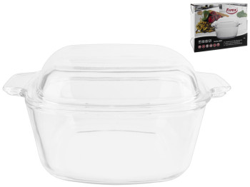 Кастрюля термостекло с крышкой Firex квадратная 1,5л