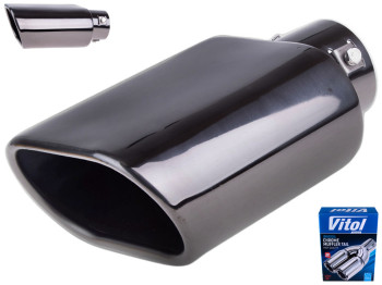 Насадка на глушитель НГ-0109-BK, внутр. D64мм, длин. 203мм, внеш. 135х76мм