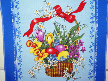 Рушник кухонний рогожка "Крашанки" 50х76см