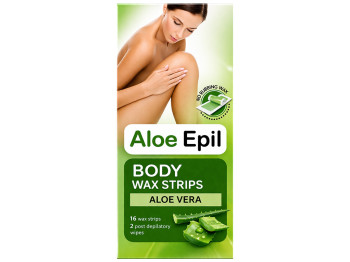 Восковые полоски для депиляции Aloe Epil, холодный воск для тела, с экстрактом алоэ, 16+2шт
