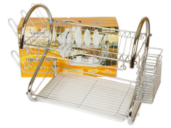 Сушилка для посуды Stenson двухъярусная хромированная 0138