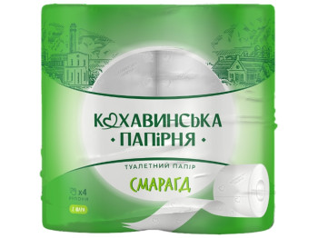 Бумага туалетная Изумруд двухслойная, белая (4рул в упаковке)