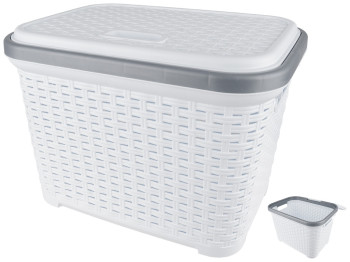 Корзина с крышкой хозяйственная PlastArt универсальная 20л