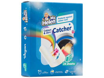 Серветки-пастки для прання Ms Helen Colour & Dirt Catcher, запобігання фарбуванню тканин, 24шт