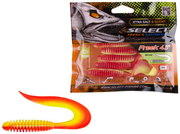 Приманка силіконова твістер їстівна Select Freek 4,5" col.202 85мм (ціна за упаковку 5шт)