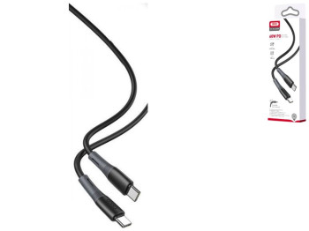 Кабель USB XO NB-Q226B 60W Silicone two-color Type-C to Type-C Цвет Черный