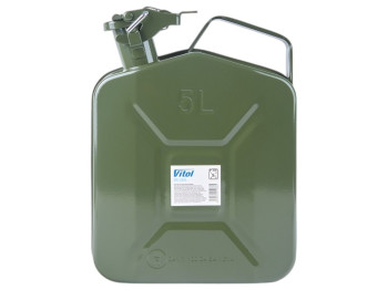 Канистра Vitol, крышка фиксатор-защелка, сталь, антикоррозийное покрытие, 5л, цвет зеленый