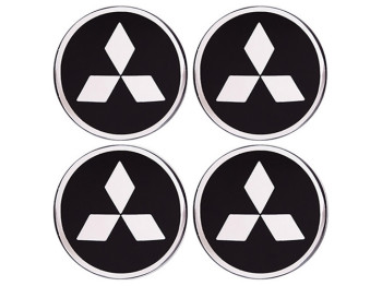Эмблема для заглушки колесного диска Mitsubishi, D55, силиконовая (цена на 4шт)