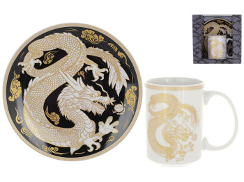 Набор посуды Символ года 2024 Дракон, тарелка, кружка (цена за набор 2 предмета)