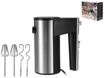 Миксер ручной Sokany, 300Вт, пластик, металл, 2 насадки, цвет сталь с черным