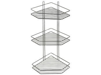 Полка настенная угловая трехярусная 20.5x20.5x62.9см