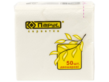 Салфетки "Парус" белые двухслойные 24x24см 50шт