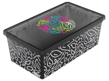 Контейнер Qutu Light Box Flouresent Grey, с крышкой, 5л, 8690069070971