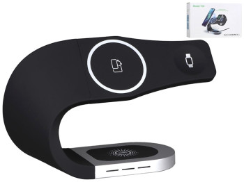 Беспроводное Зарядное Устройство с MagSafe Y35 3in1 3.0A 15W, черное, мятая упаковка