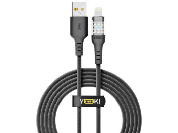 Кабель Yoki Cyber, USB-A - Lightning, 2,4A, 2м, колір чорний
