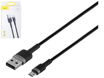 Кабель USB Baseus USB to Micro 2.4A CAMKLF-B, Сіро-Чорний