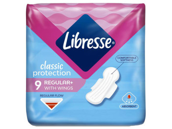 Прокладки гігієнічні Libresse Classic Protection Regular Soft з крильцями, 9шт