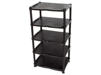Полка для обуви пятиярусная (цвет - черный) Efe plastic
