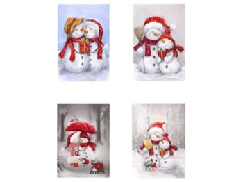 Пакет новорічний паперовий L Snowman 31x42x12см