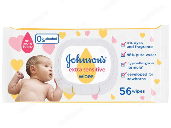 Влажные салфетки детские Johnson's Baby Extra Sensitive экстра нежные 56шт