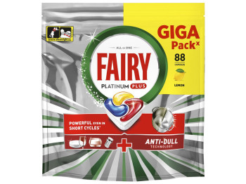 Капсули для посудомийних машин Fairy Platinum Plus All in One, аромат лимон, 88шт