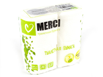 Бумага туалетная Merci двухслойная (цена за упаковку 4 рулона)
