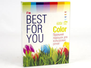 Стиральный порошок бесфосфатный "Best for You Color" для цветных тканей 600гр (коробка) Чехия