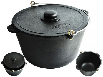 Казан туристичний чавунний Brizoll Туризм з кришкою 6л КТ06