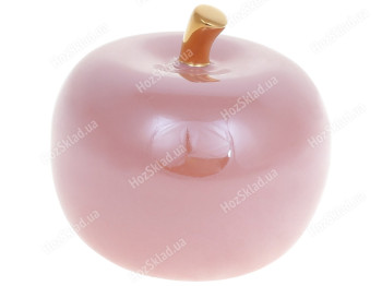 Декоративное яблоко, 10,5см, цвет - розовый перламутр с золотом