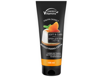 Крем для рук і нігтів Energy of Vitamins "Mango Panna Cotta" ультра захист, з екстрактом манго 100мл