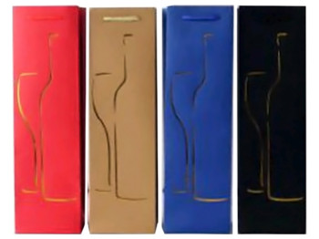 Пакет подарочный бумажный под бутылку Simple 11x38x11см