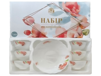 Набор салатников Орхидея Ванда, 1шт – 20,3см, 6шт – 11,5см (цена за набор 7шт)