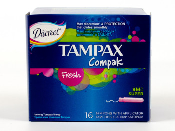 Тампоны Tampax Compak "Fresh Super Duo" 16шт 3капли